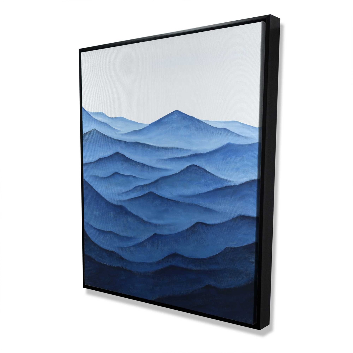 C1FC4860P2MVK3 48 x 60 in. Dark Calm Ocean Waves - Coastal Blue Framed Canvas Decor