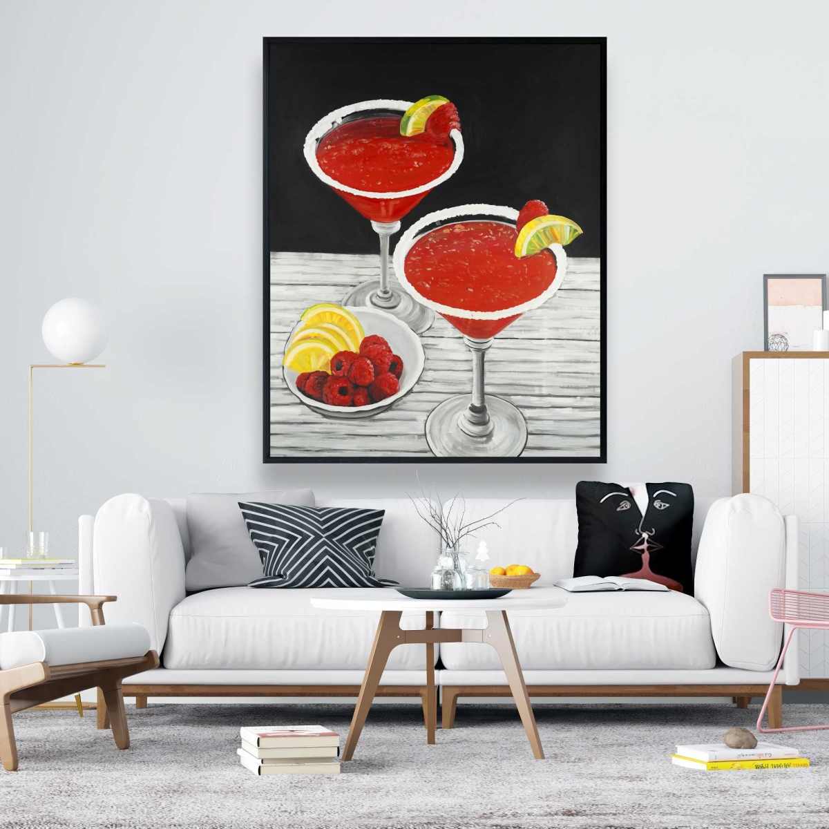 C1FC4860YFDK7Z 48 x 60 in. Two Cosmopolitan - Contemporary Kitchen Framed Canvas Art
