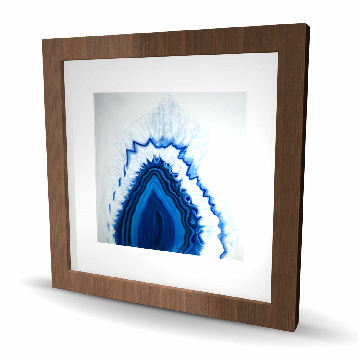 C1FM16162KYEU2 16 x 16 in. Agate Geode Slice - Framed Matted Print Wall Art for Home Decor