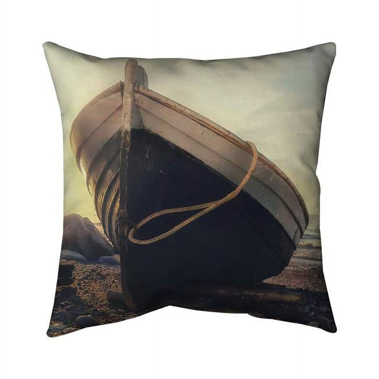 20 x 20 in. Rowboat At The Waters Edge-Double Sided Print Indoor Pillow