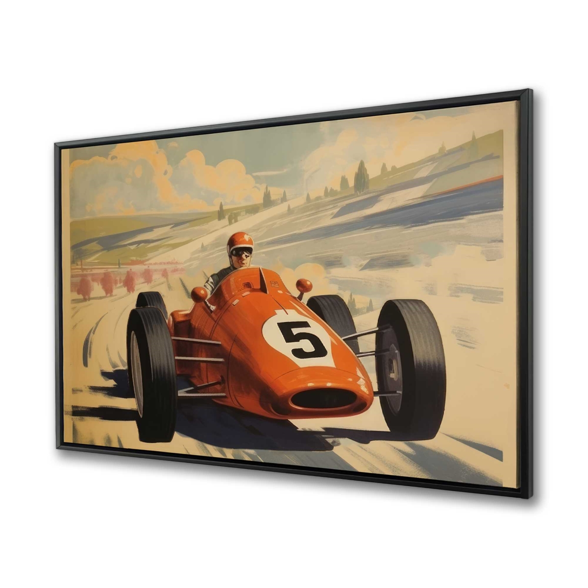 C1FC364853872W 36 x 48 in. Number 5 Office Transportation Framed Canvas for Home Decor