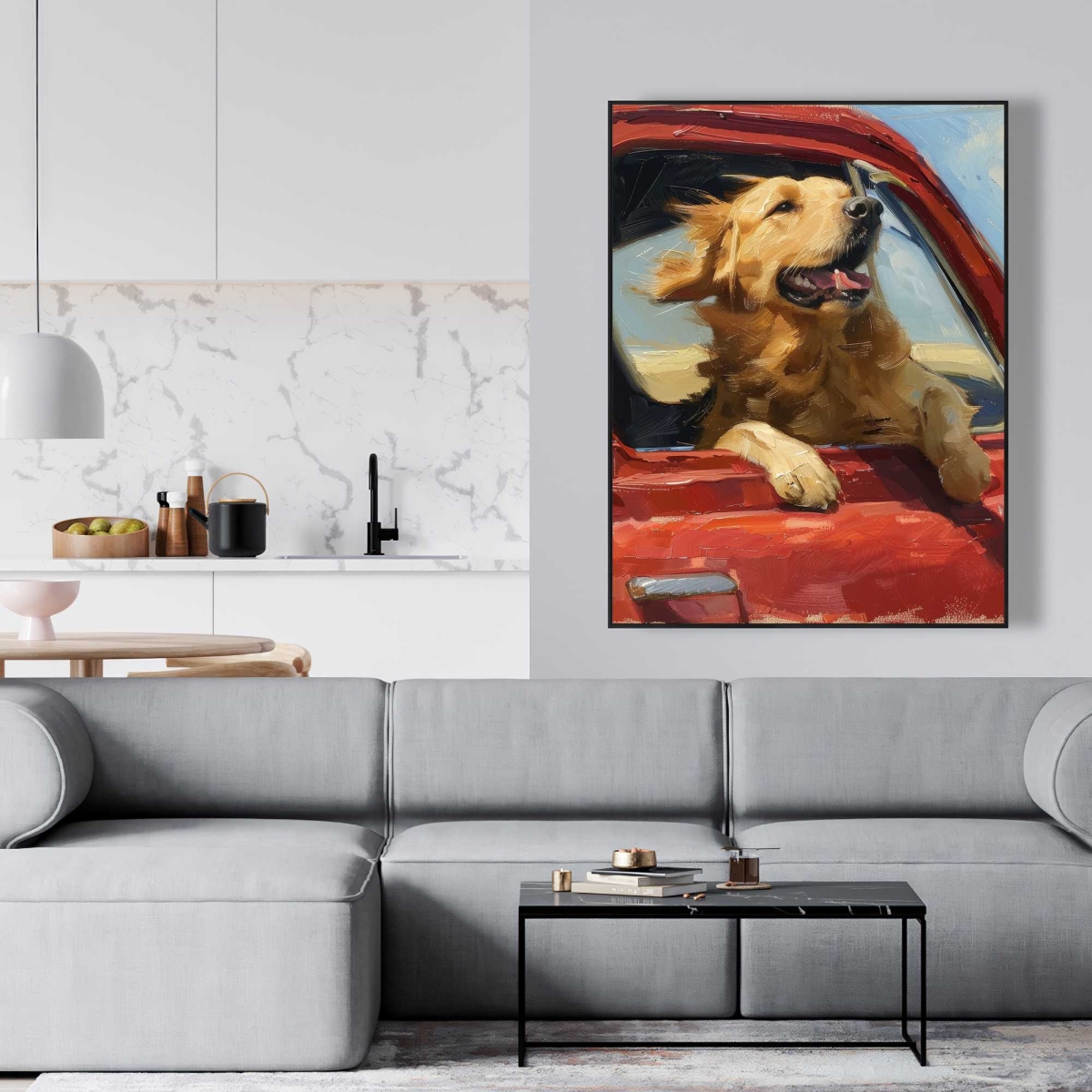 C1FC3648S3USNX 36 x 48 in. Feel The Wind - Gray Framed Canvas for Home Decor