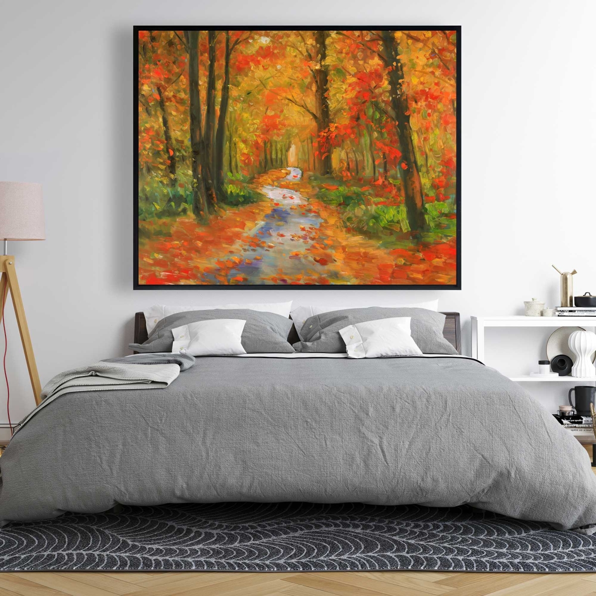 C1FC4860KK1BS0 48 x 60 in. Autumn Trail - Contemporary Orange Framed Canvas
