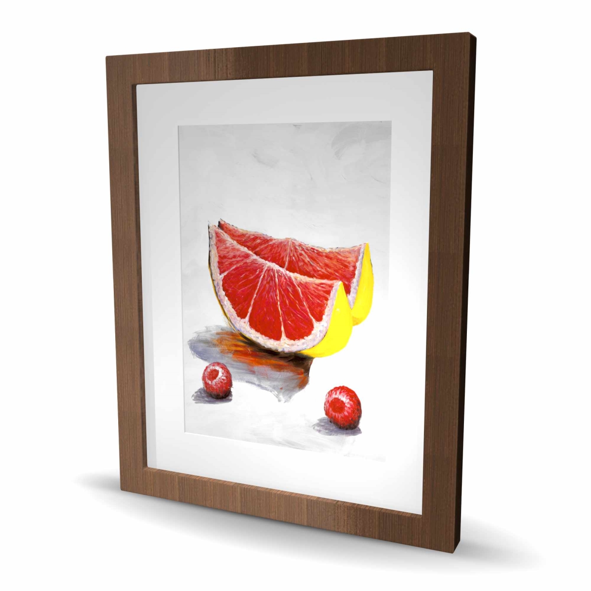 C1FM16203MSVB8 16 x 20 in. Grapefruit Slices - Contemporary Kitchen Framed Matted Print Wall Art