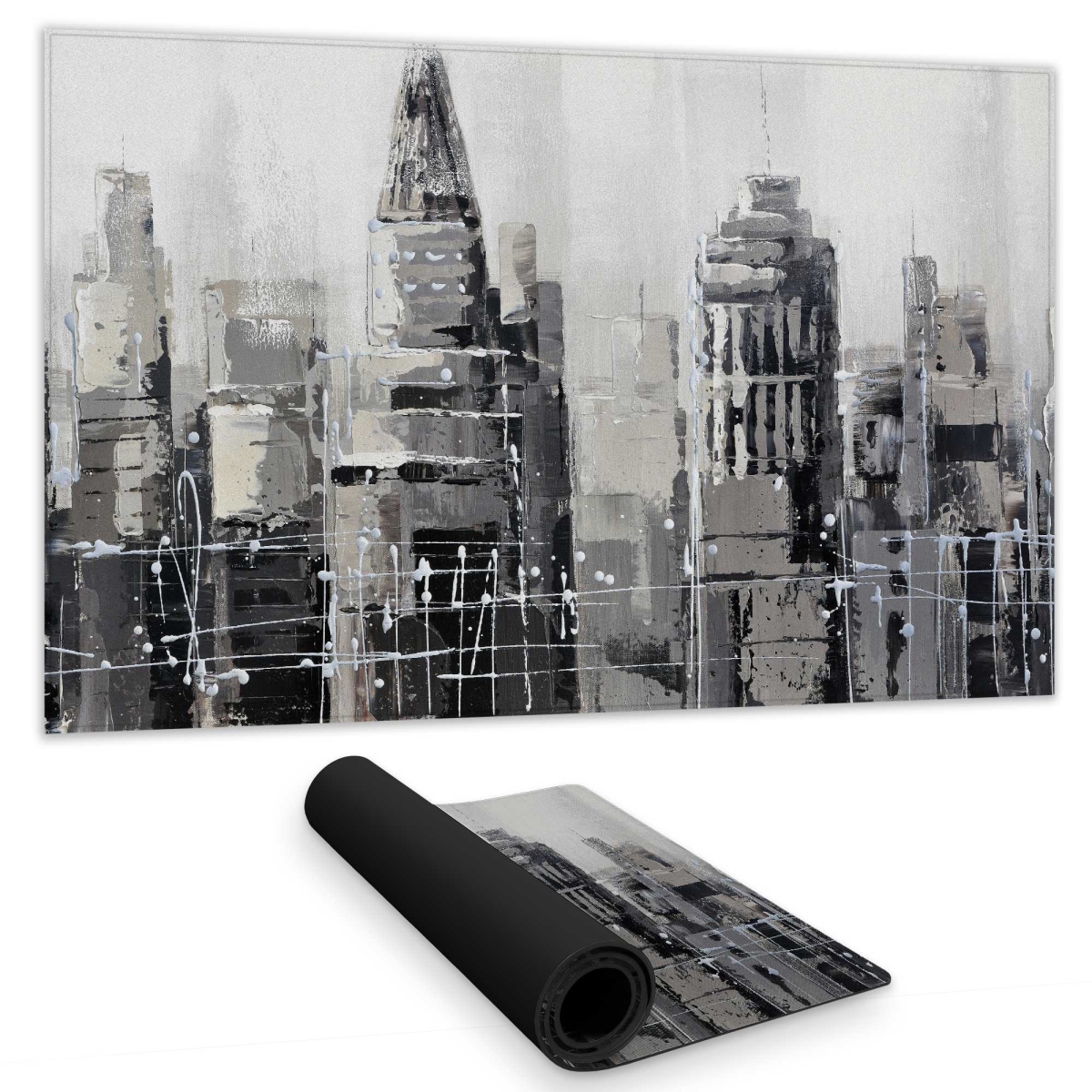 C1DM14245ZUIBT 14 x 24 in. Gray City - Cities Office Gaming Desk Mat for Home Decor