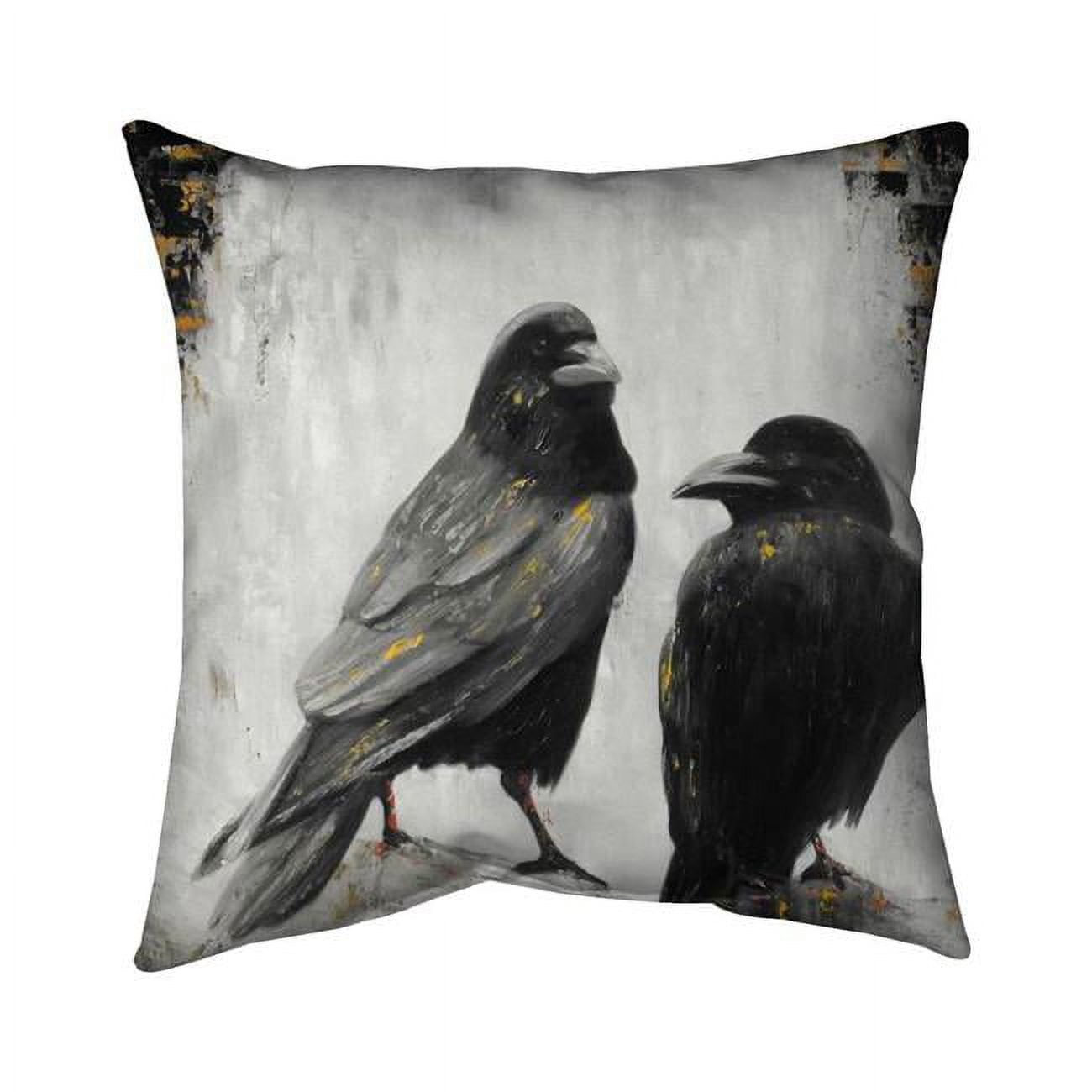 18 x 18 in. Two Crows Birds-Double Sided Print Indoor Pillow