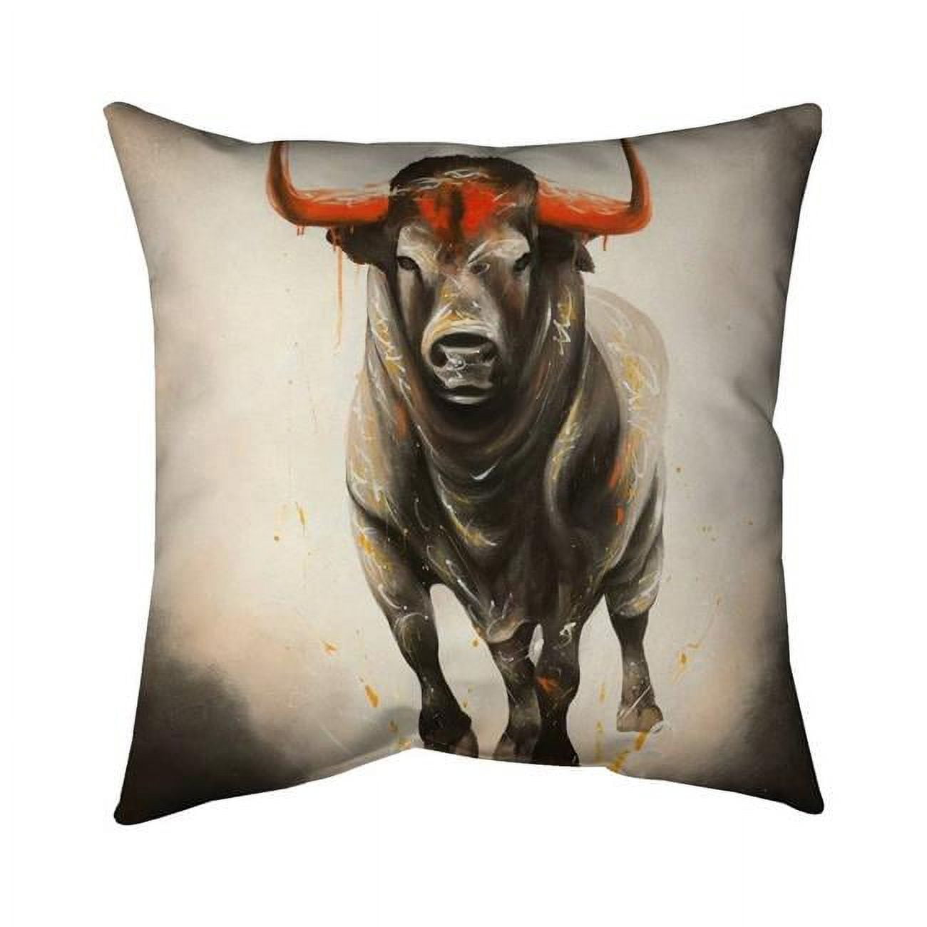 26 x 26 in. Fierce Bull-Double Sided Print Indoor Pillow