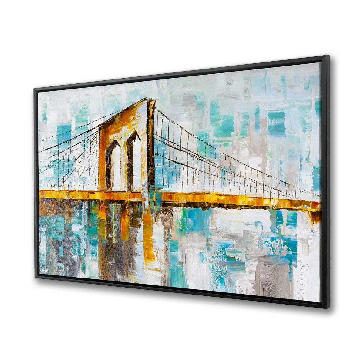 C1FC3648SA3VCV 36 x 48 in. Brooklyn Bridge Framed Canvas - Urban Home Decor Artwork
