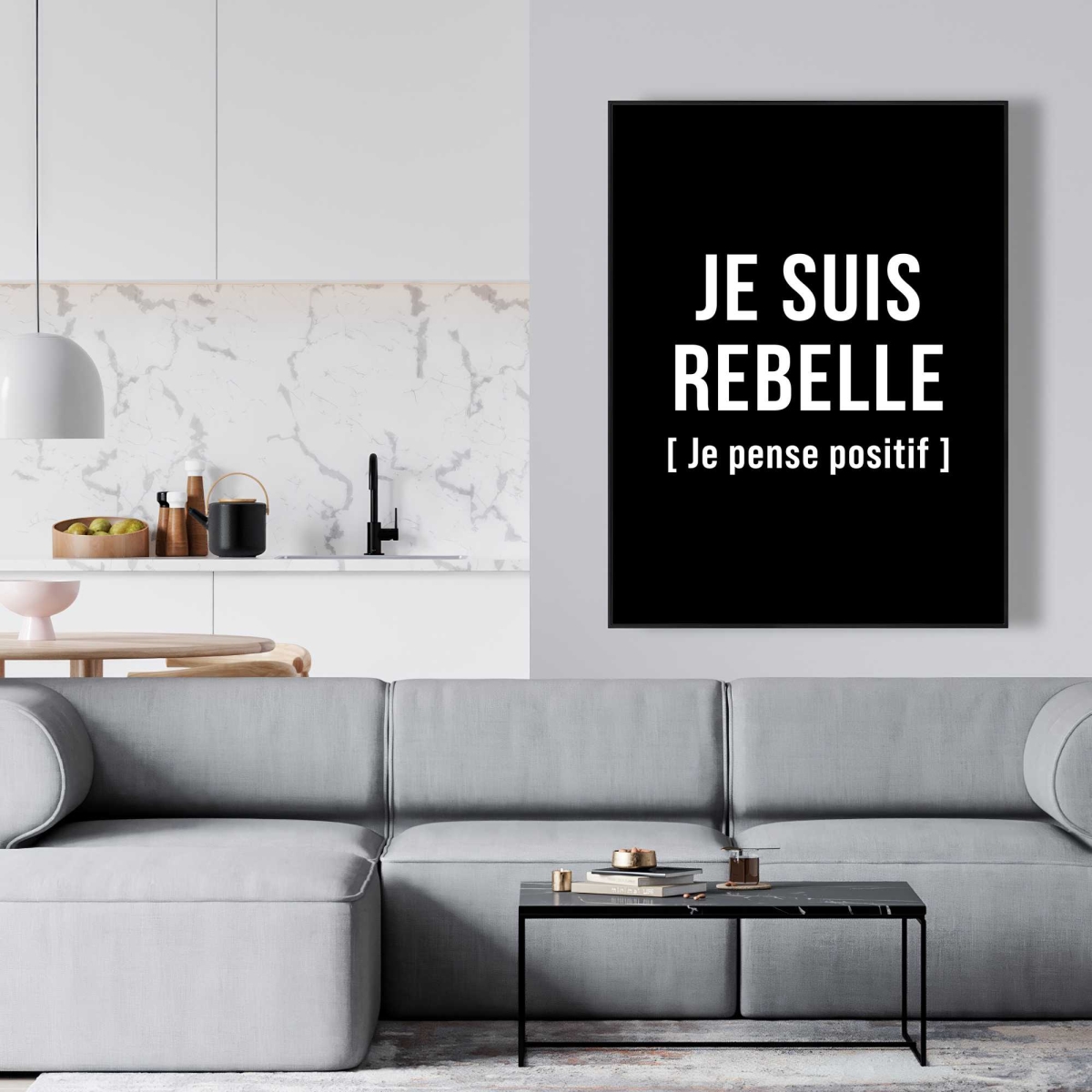 C1FC3648PH7LY6 36 x 48 in. I M Rebellious - Black & White Canvas Art - Home Decor