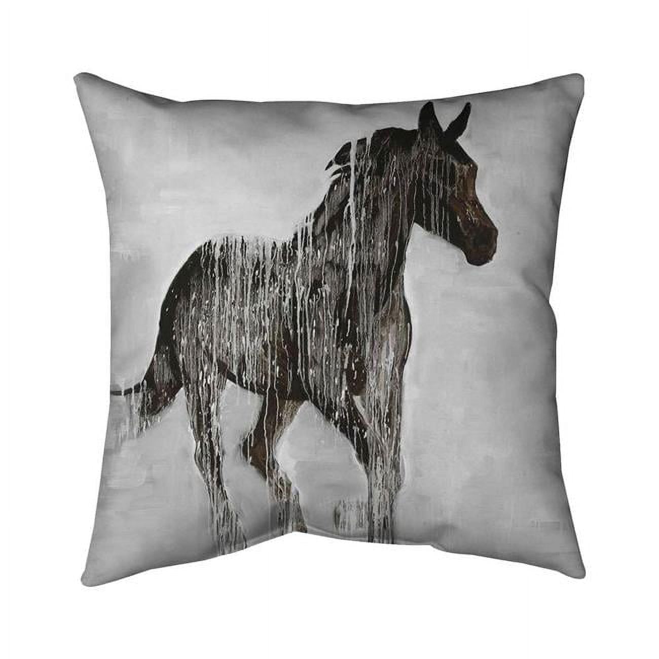 26 x 26 in. Abstract Brown Horse-Double Sided Print Indoor Pillow