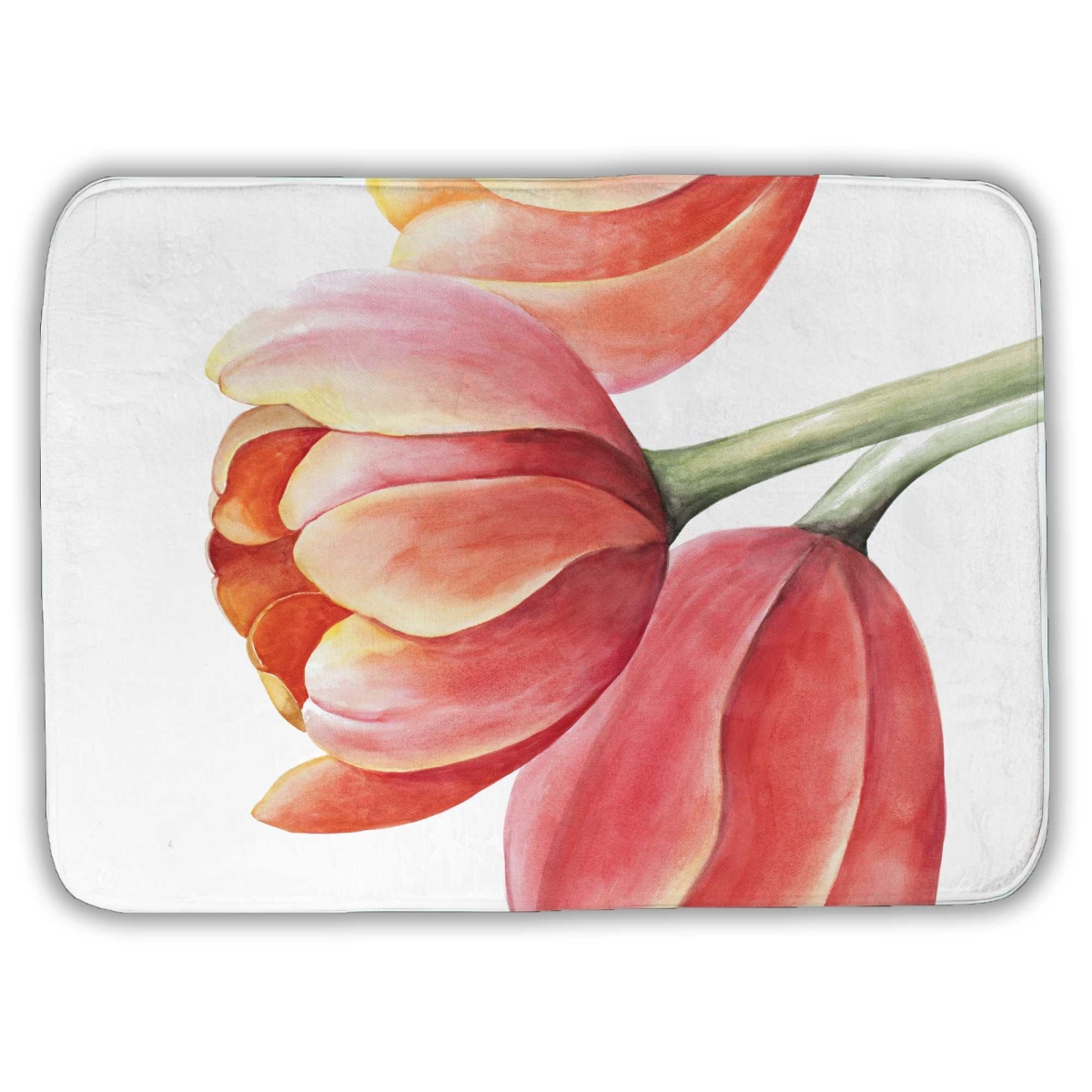 C1BM1724MO1VD5 17 x 24 in. Three Tulips Closeup - Rustic Bath Mat for Home Decor