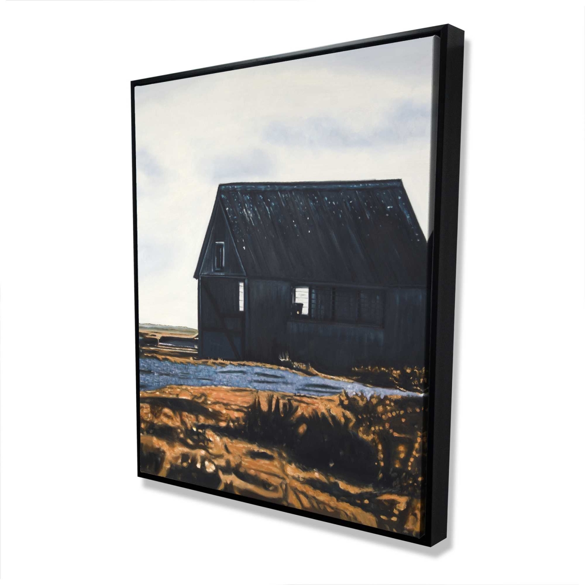 C1FC48600LOYU2 48 x 60 in. Abandoned Barn - Still Life Leaves Framed Canvas Art for Home