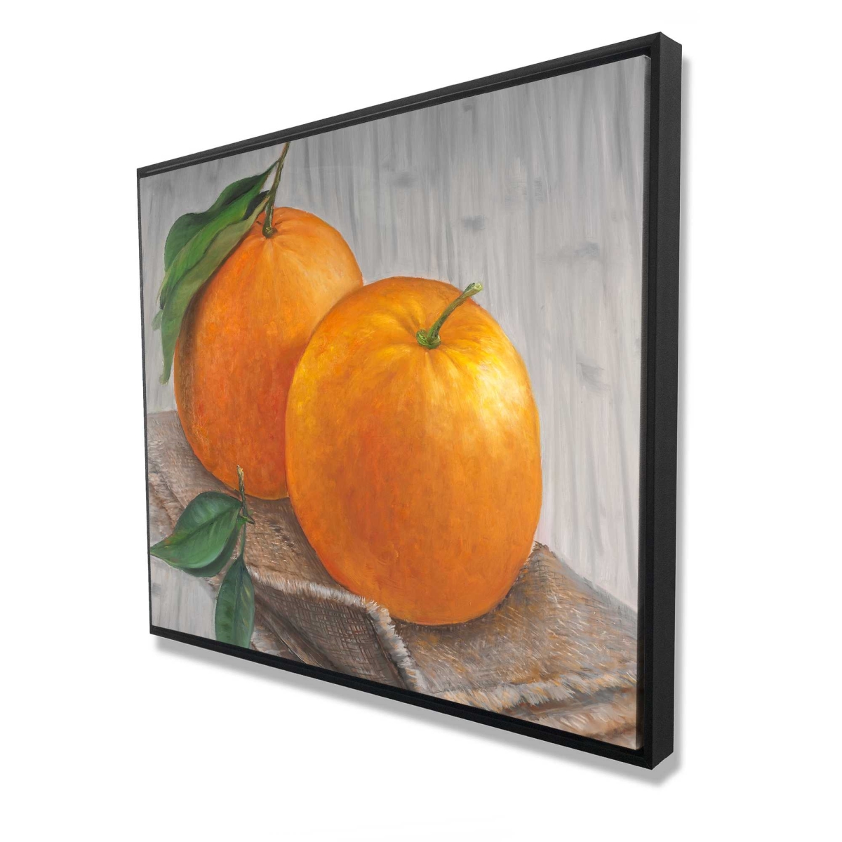 C1FC4860AHB32N 48 x 60 in. Two Oranges - Hyperrealist Framed Canvas for Home Decor