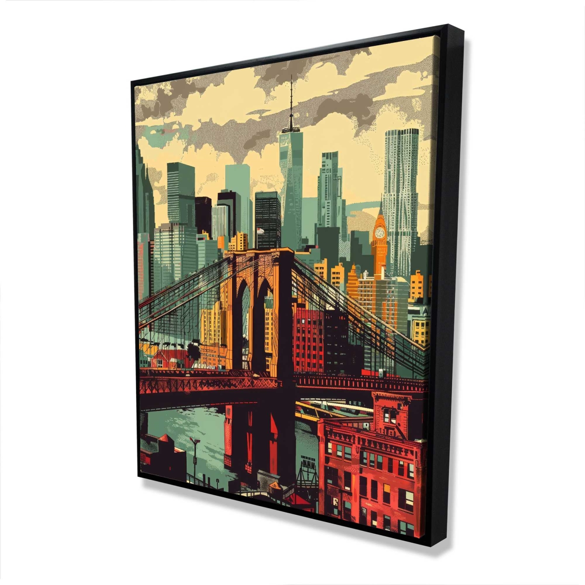 C1FC4860DNYBS1 48 x 60 in. The Bridge - Orange Framed Canvas for Home Decor - Art