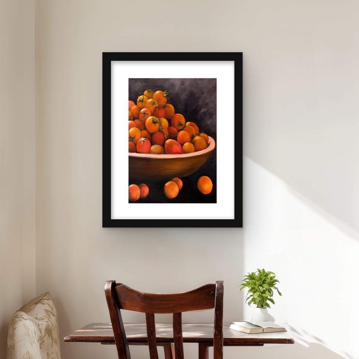 C1FM16206M9F7I 16 x 20 in. Bowl of Cherry Tomatoes - Still Life Framed Print Wall Art for Decor