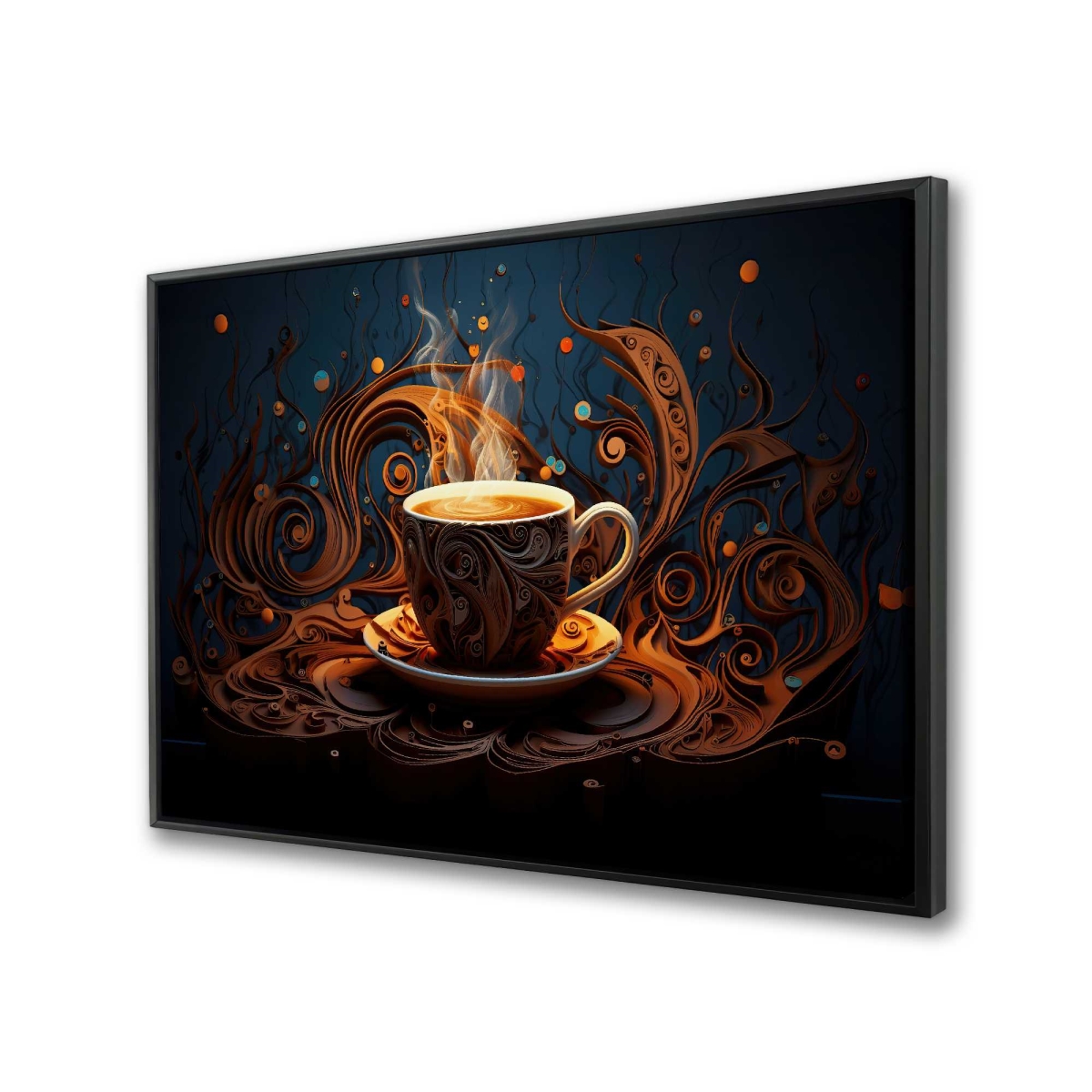 C1FC2436DPDOSS Coffee Trance - Kitchen Food Framed Canvas for Home Decor, 24 x 36 in.