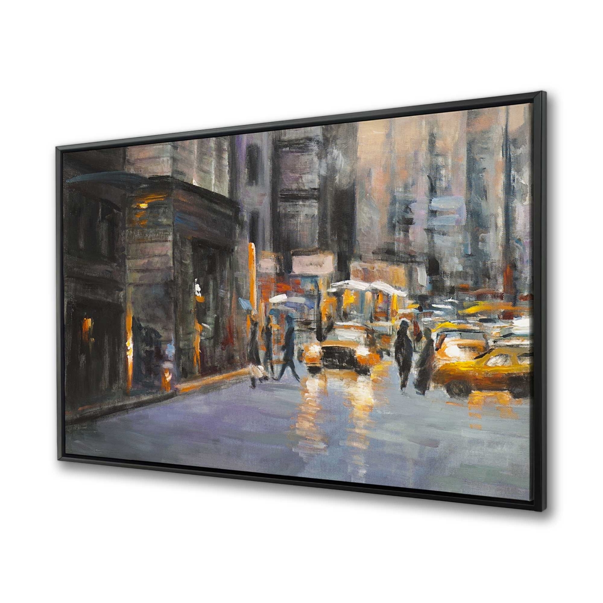 C1FC3648LD0XLX 36 x 48 in. Morning in the Streets of York City - Blue Car Canvas Art