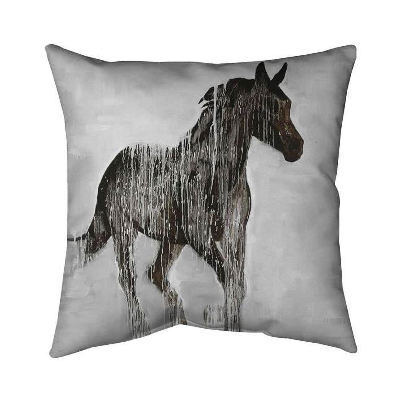 18 x 18 in. Abstract Brown Horse-Double Sided Print Indoor Pillow