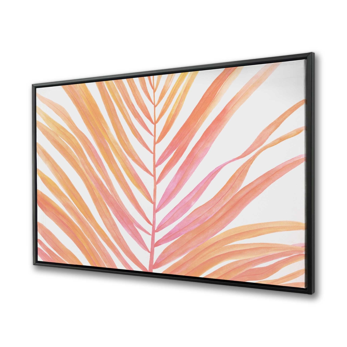 C1FC3648RF897J 36 x 48 in. Glam Palm Leaf - Coral Exotic Framed Canvas Home Decor