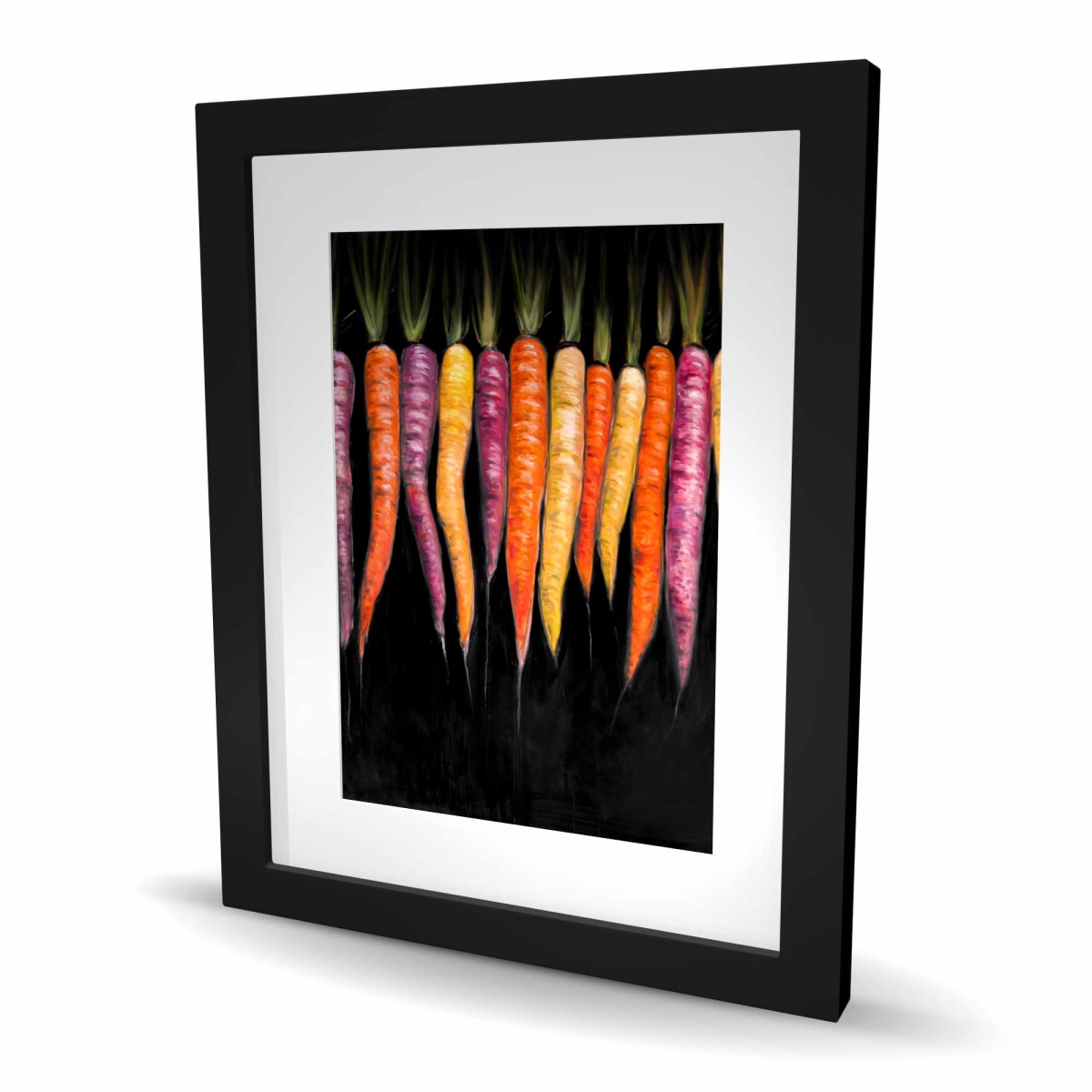 C1FM1620UTY2RH 16 x 20 in. Carrots Varieties - Rustic Framed Matted Print Wall Art - Home Decor
