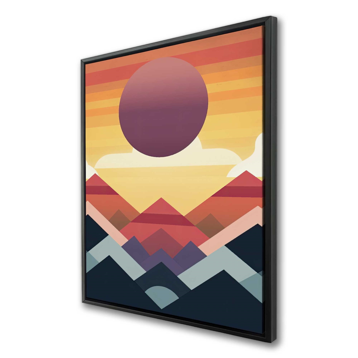 C1FC3648AHC0PK 36 x 48 in. Peace Mountain - Patterns Orange Framed Canvas