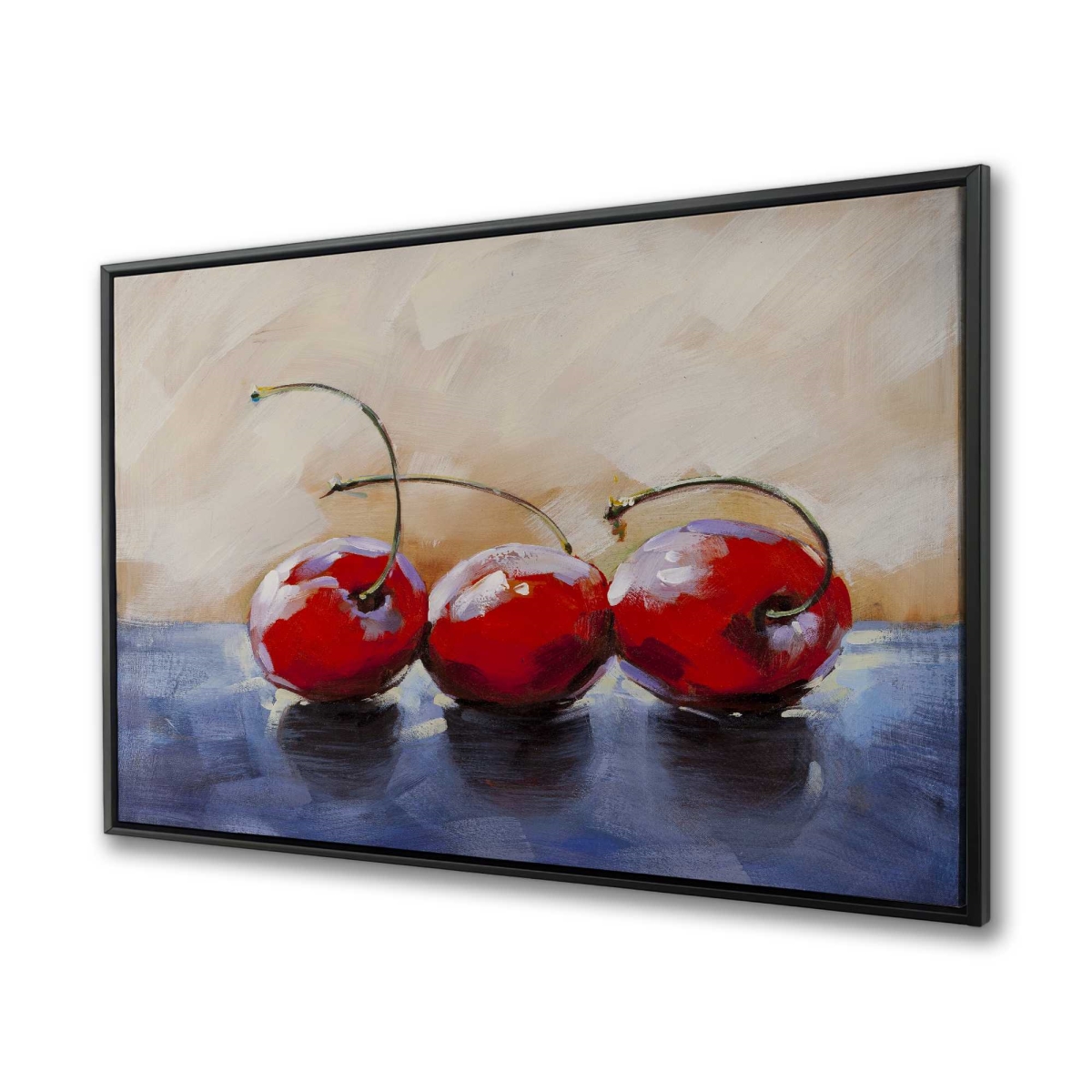 C1FC3648TQGWHL 36 x 48 in. Three Cherries - Red Framed Canvas for Home Decor