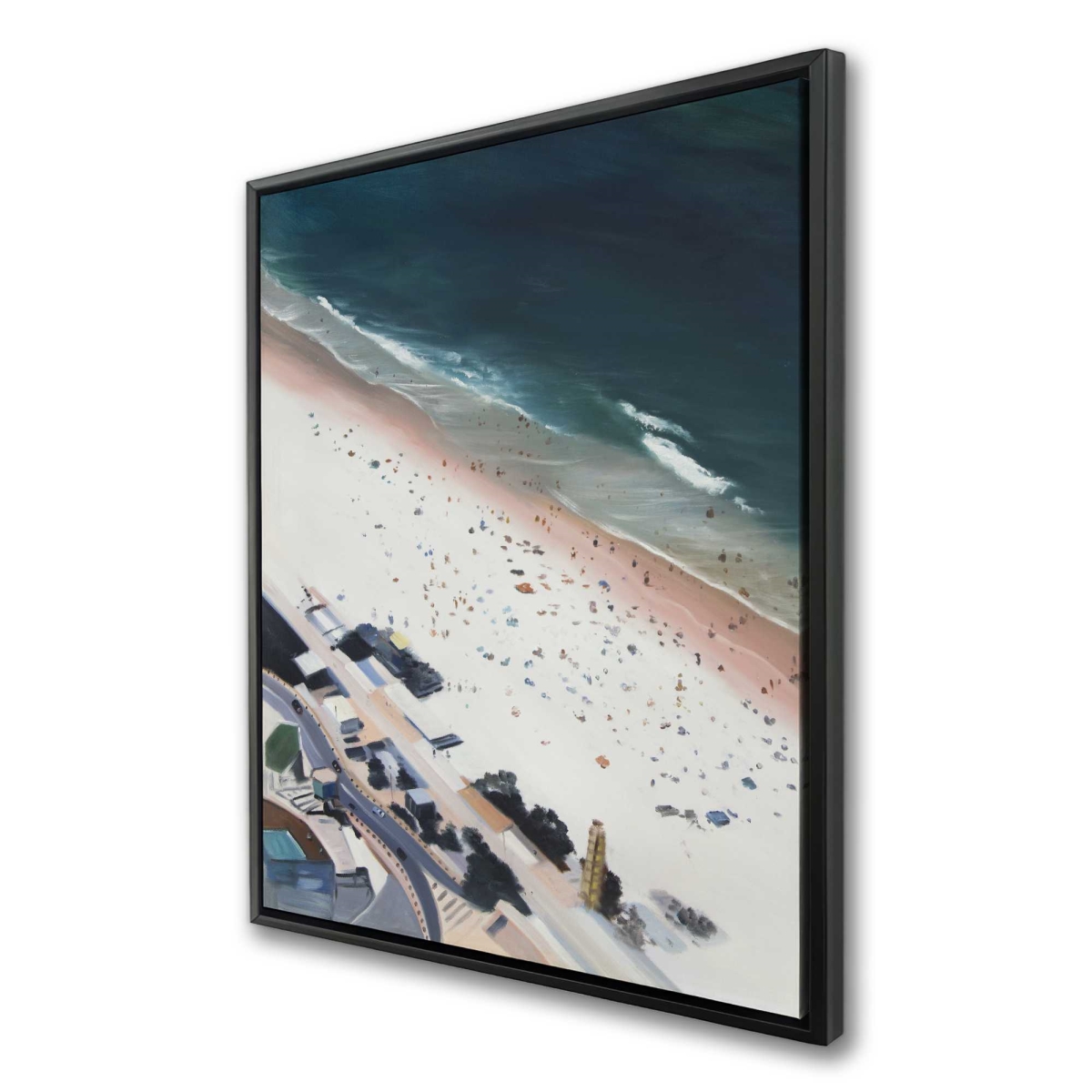 C1FC3648X70BAP 36 x 48 in. Hot Day at the Beach - Coastal Sea Framed Canvas Decor