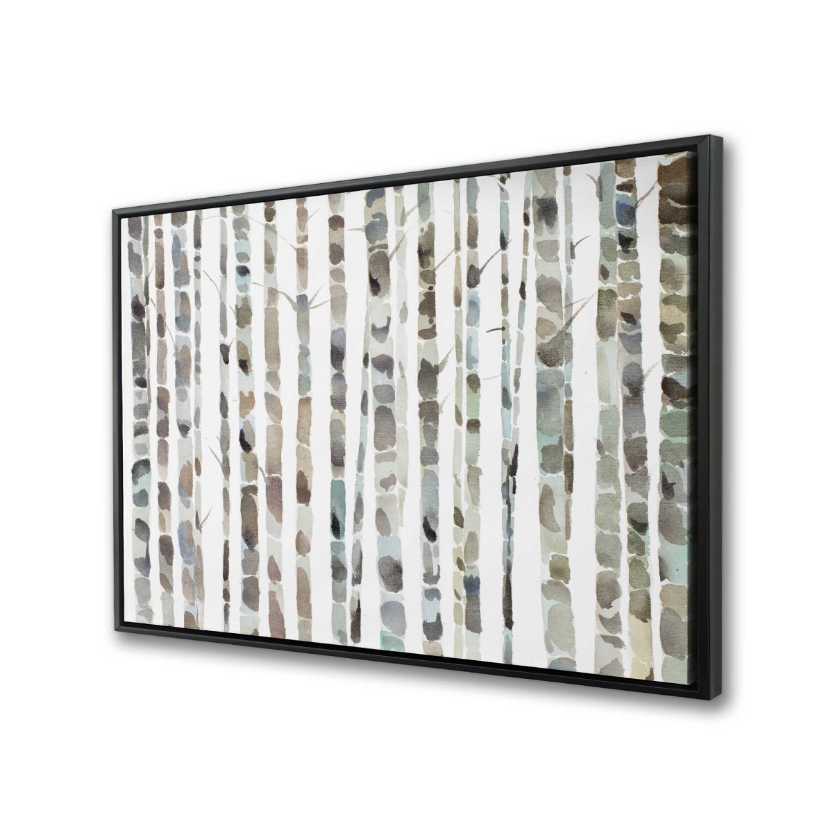 C1FC2436218XNB 24 x 36 in. Watercolor Birch Tree Forest - Framed Canvas Home Decor