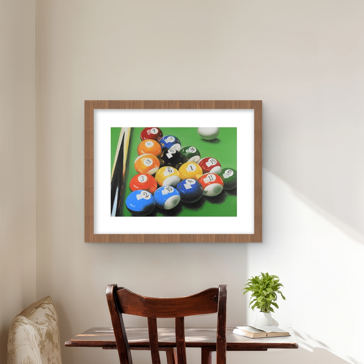 C1FM1620WDC9PK 16 x 20 in. Pool Table with Ball Formation Wall Art - Hobbies Hyperrealist Print