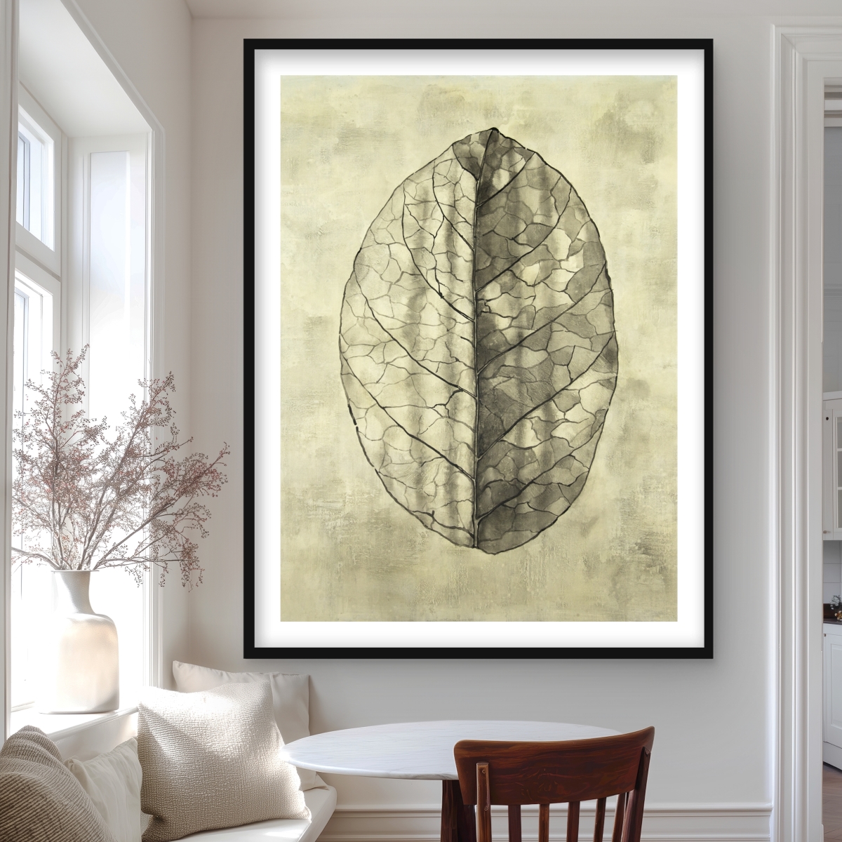 C1FM3648G0MT11 36 x 48 in. Translucent Beige Rustic Framed Matted Print Wall Art - Home Decor