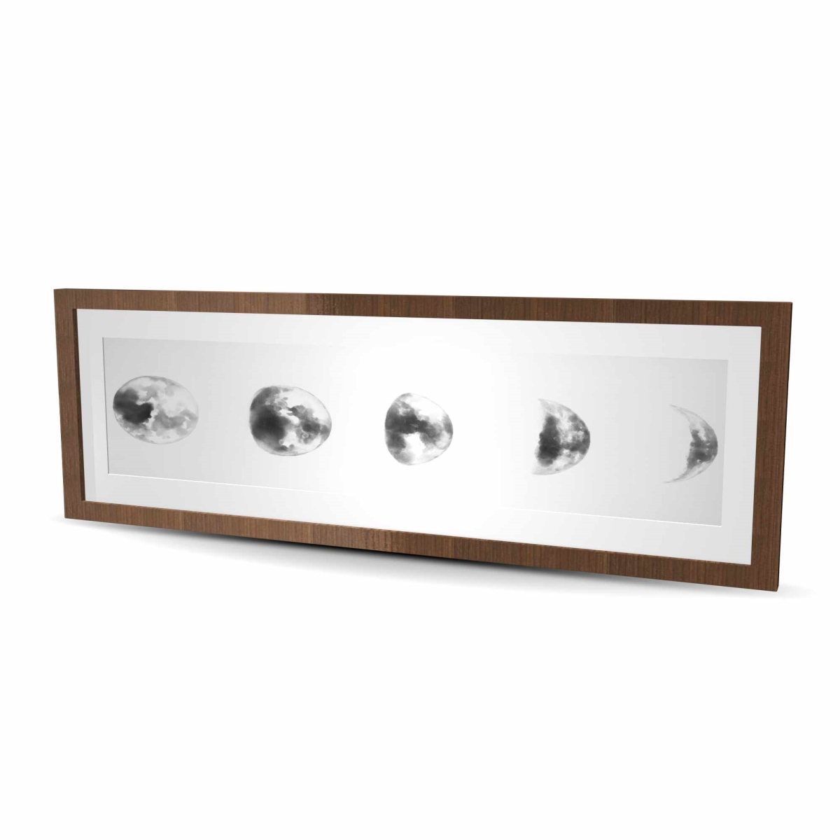 C1FM1648C27ILF 16 x 48 in. Black & White Eclipse - Framed Matted Print Wall Art for Home Decor