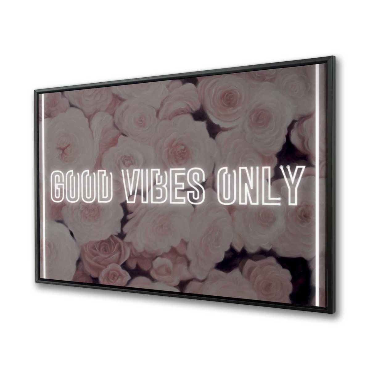 C1FC3648MMZMXH 36 x 48 in. Good Vibes Only - Roses Framed Canvas for Home Decor