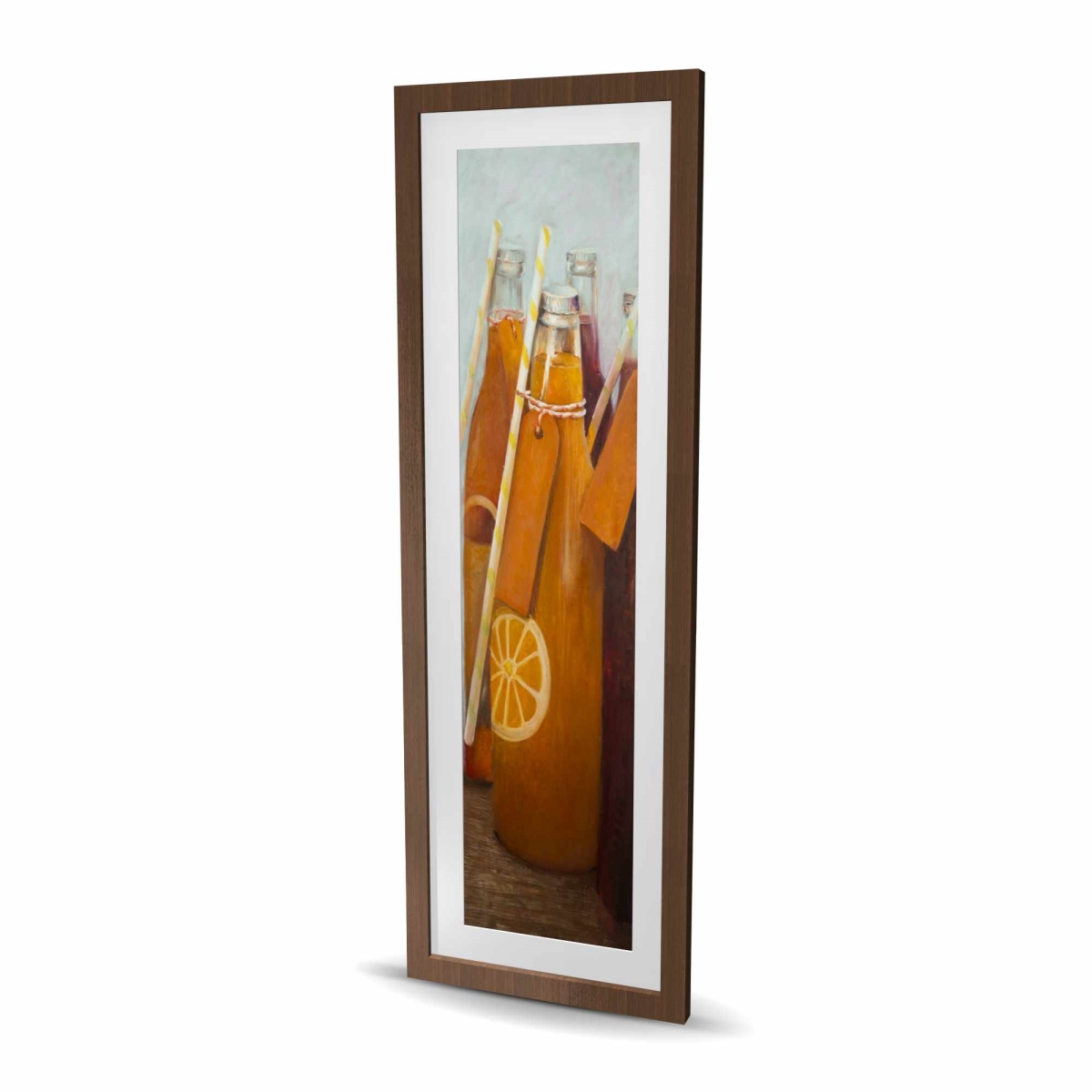 C1FM1648SR6TET Orange Kitchen Framed Matted Print Wall Art - Summer Drinks Decor - 16 x 48 in.