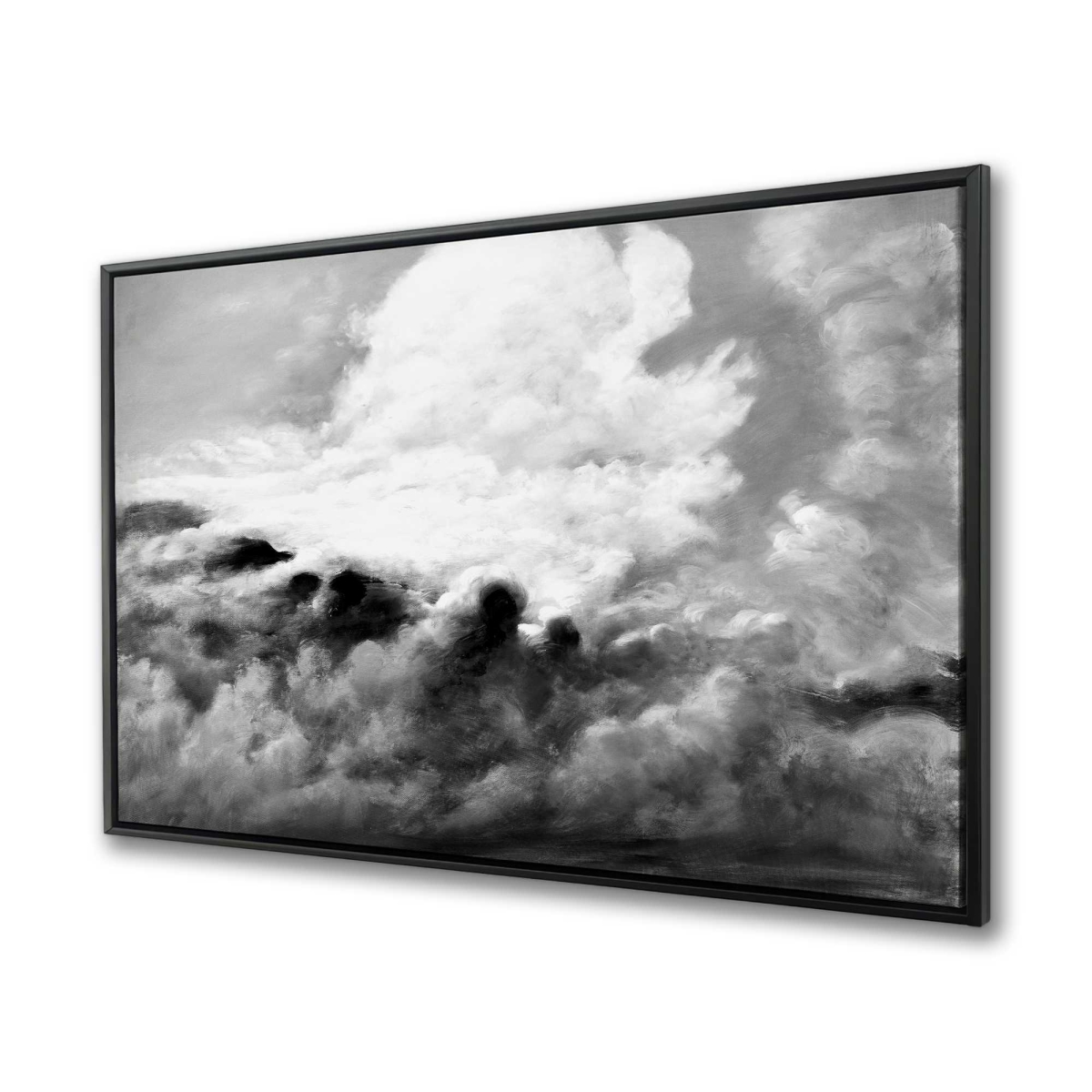 C1FC3648N43VOK 36 x 48 in. Clouds - Monochrome Mountains Framed Canvas - Home Decor