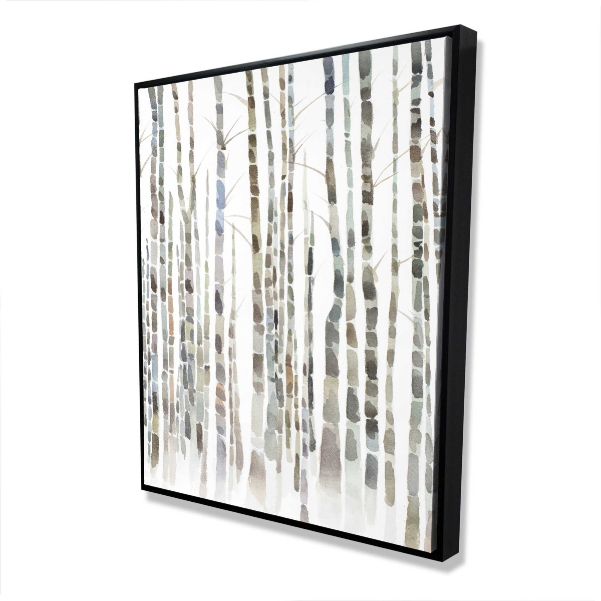 C1FC4860LRX61K 48 x 60 in. Birch Trees Forest - Gray Minimalist Framed Canvas Decor