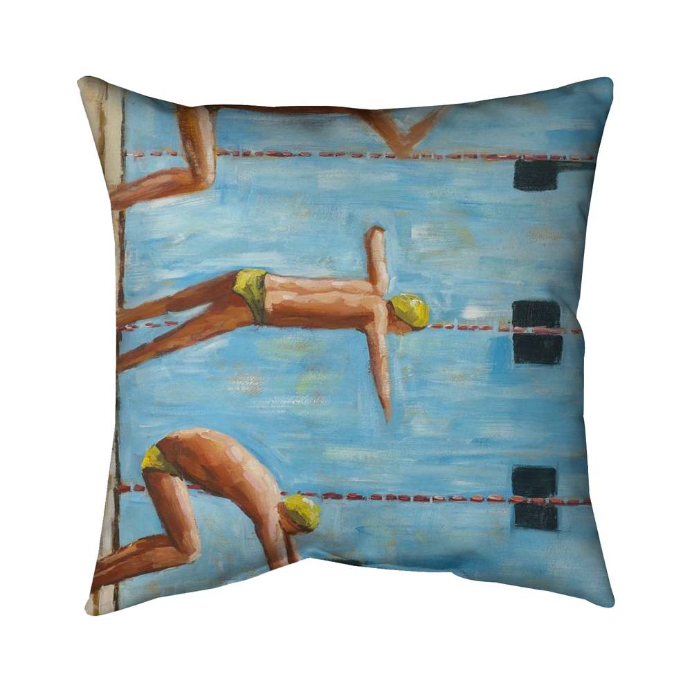 5543-2626-SP21 26 x 26 in. Swimmers - Man Cave Poly Twill Throw for Home Decor