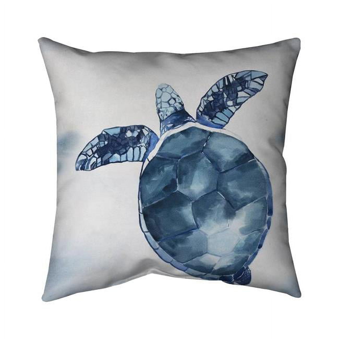 26 x 26 in. Watercolor Blue Turtle-Double Sided Print Indoor Pillow