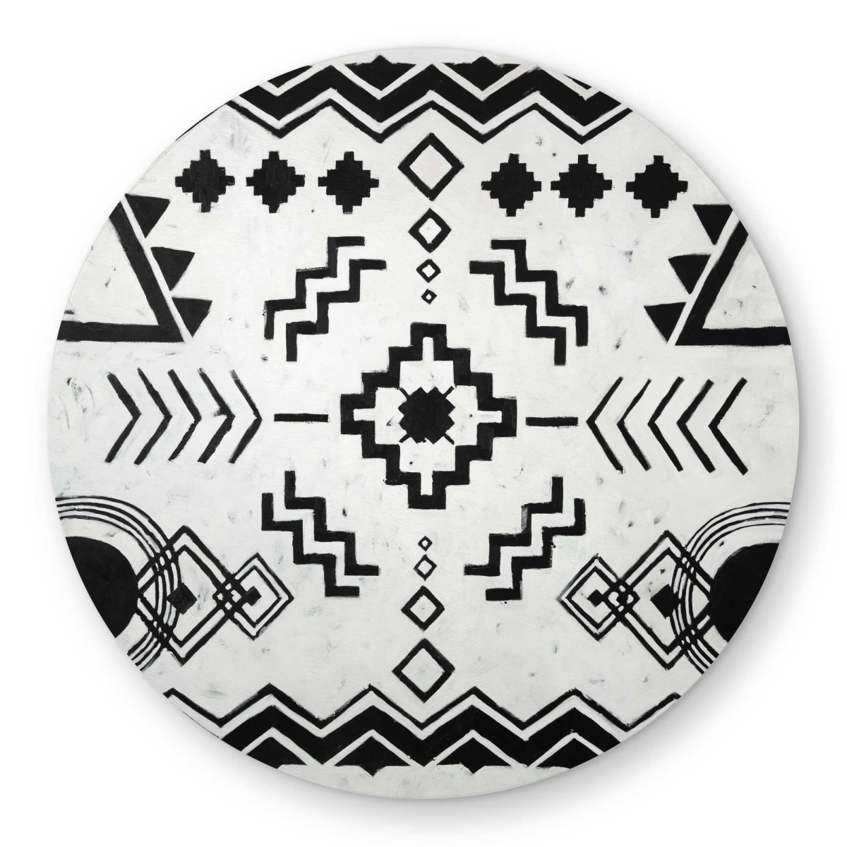 C1COAR5523XNZ8 5 x 5 ft. Ethnic Patterns Man Cave White Round Outdoor Area Rug