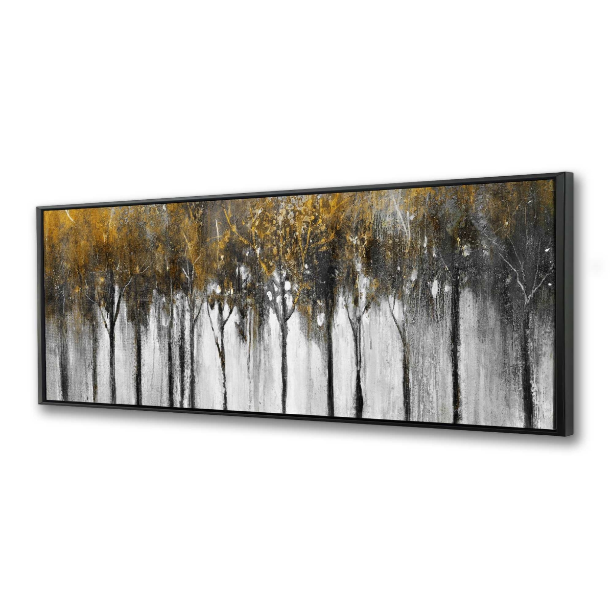 C1FC1648AY3OF0 16 x 48 in. Abstract Yellow Forest - Contemporary Office Framed Canvas