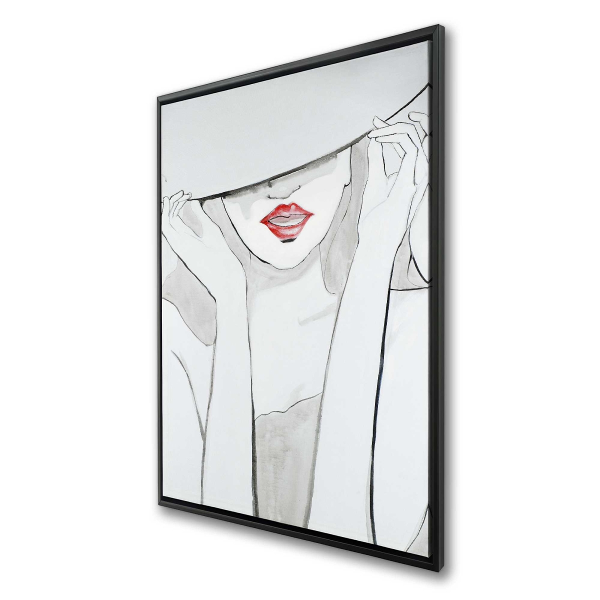 C1FC2436VJUSE0 24 x 36 in. Woman with Big Hat - Figurative Bathroom Canvas Art - Decor