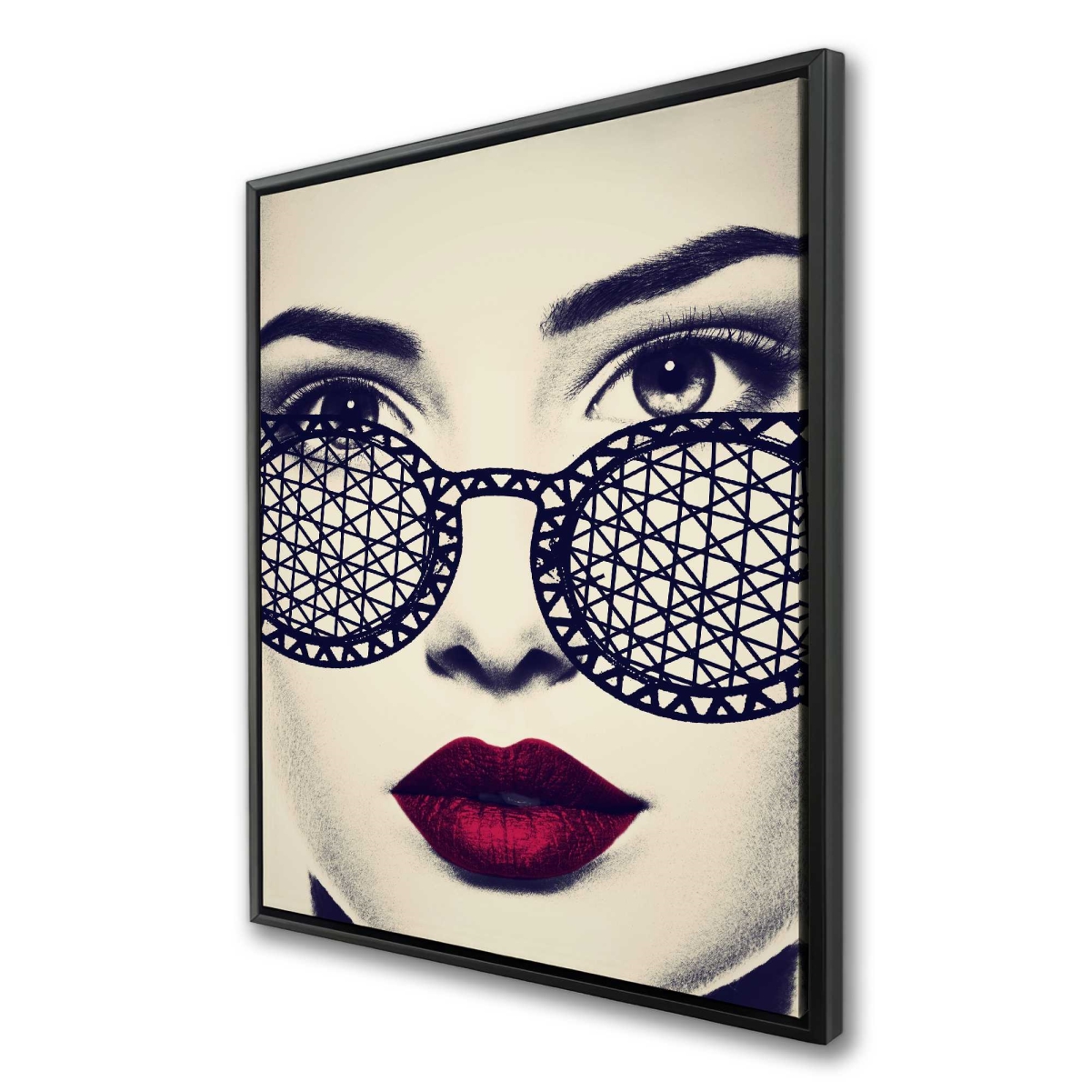 C1FC36481L2J35 36 x 48 in. Staring Deep - White Framed Canvas Art for Home Decor