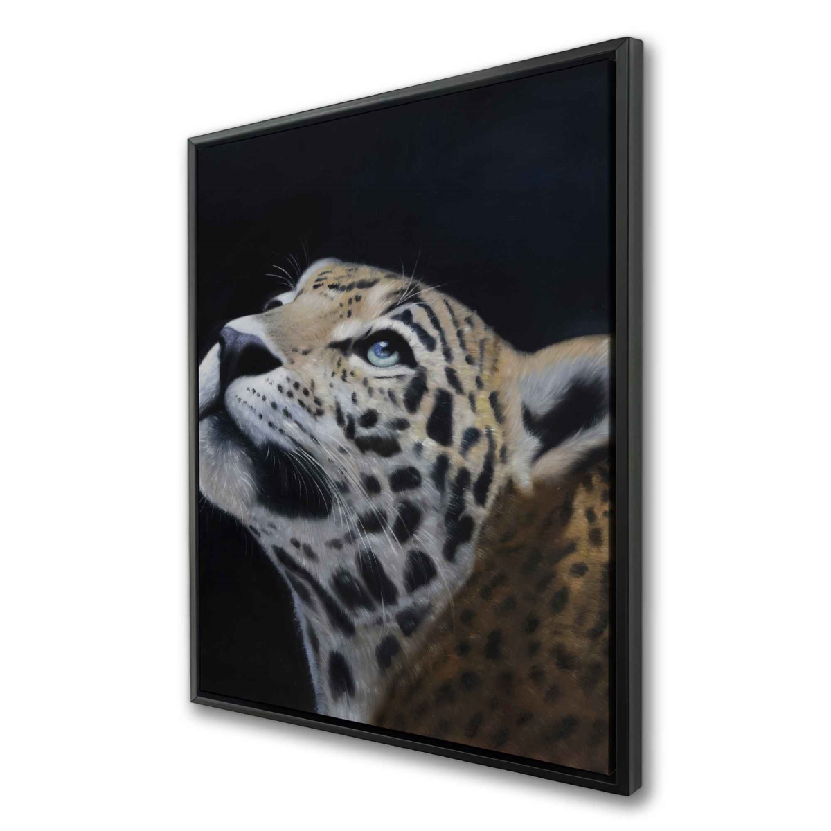 C1FC364843UGW1 36 x 48 in. Realistic Leopard Face - Animals Office Framed Canvas Decor