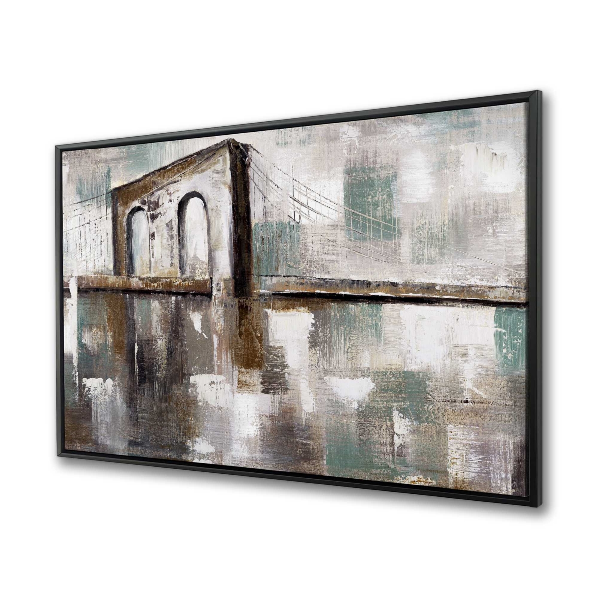 C1FC36484E6QY2 36 x 48 in. Abstract Paint Spotted Bridge - Cities Office Framed Canvas