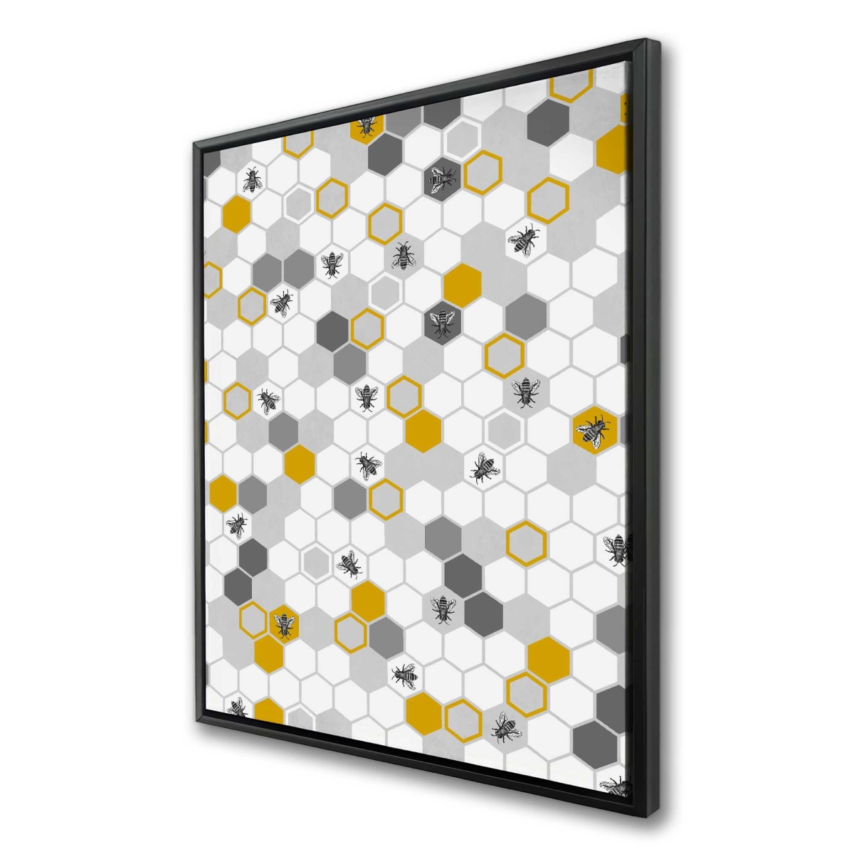 C1FC3648ZE1M17 36 x 48 in. Beehive Pattern - Yellow Framed Canvas for Home Decor
