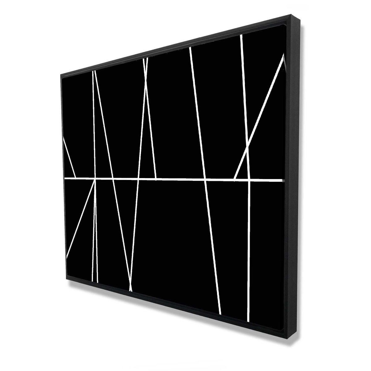 C1FC4860DSI0VL 48 x 60 in. White Stripes on Black Background - Framed Canvas Art for Home