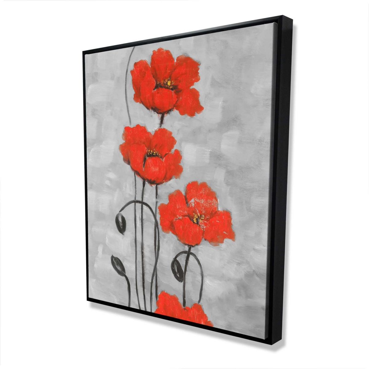 C1FC4860DWIU10 48 x 60 in. Big Red Flowers - Framed Canvas for Home Office Decor
