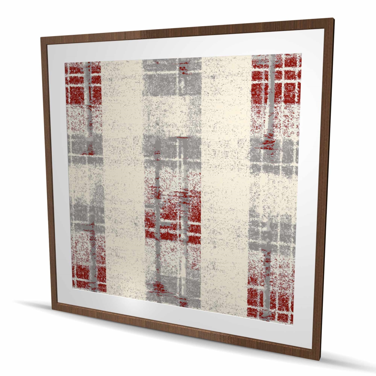 C1FM4848H3RTSP 48 x 48 in. Grunge Red Pattern - Blue Framed Matted Print Wall Art - Home Decor
