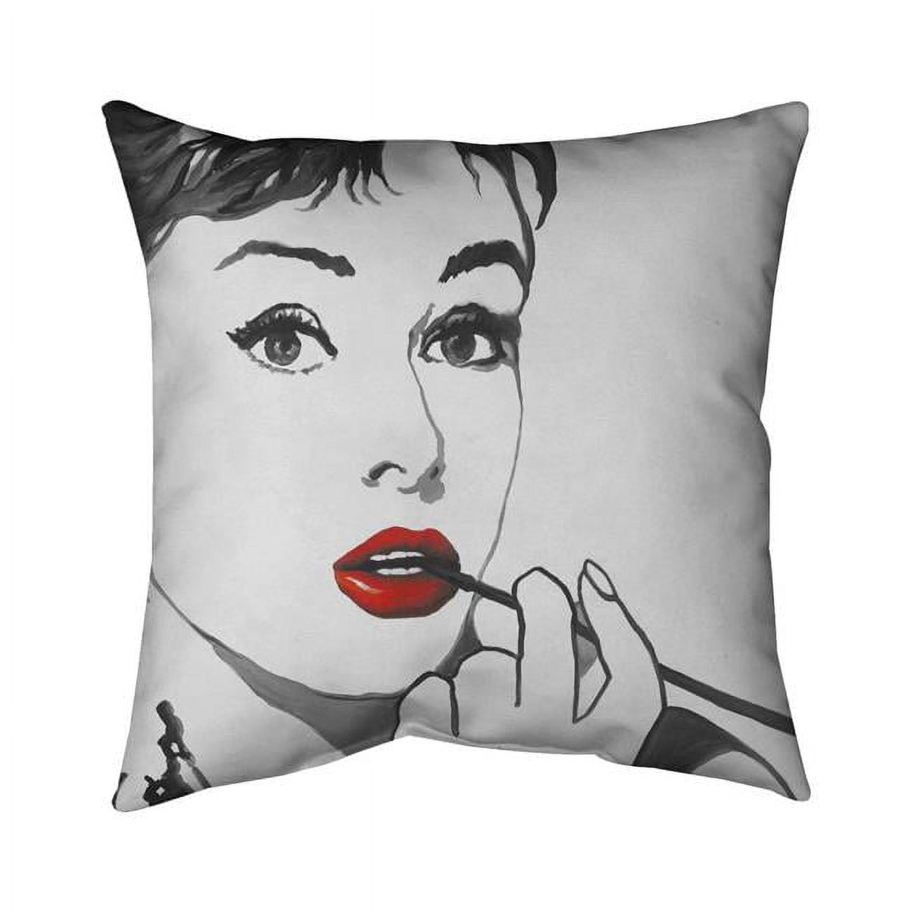 26 x 26 in. Audrey Hepburn Outline Style-Double Sided Print Indoor Pillow