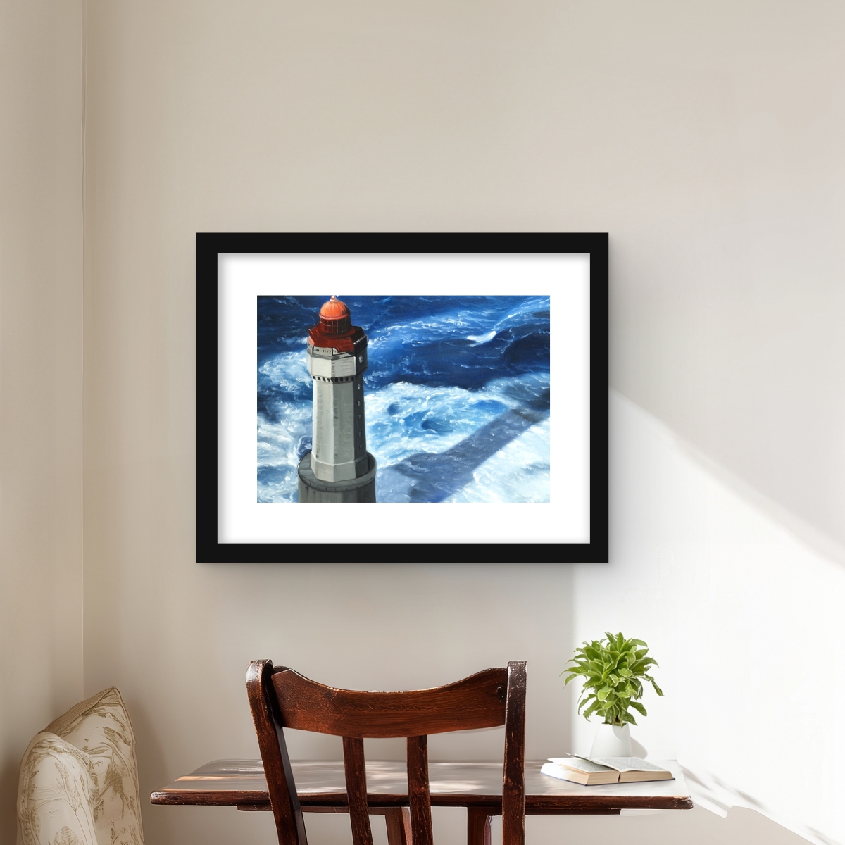 C1FM1620A97YF4 16 x 20 in. The Headlight of Jument - Marine Coastal Print Wall Art - Home Decor