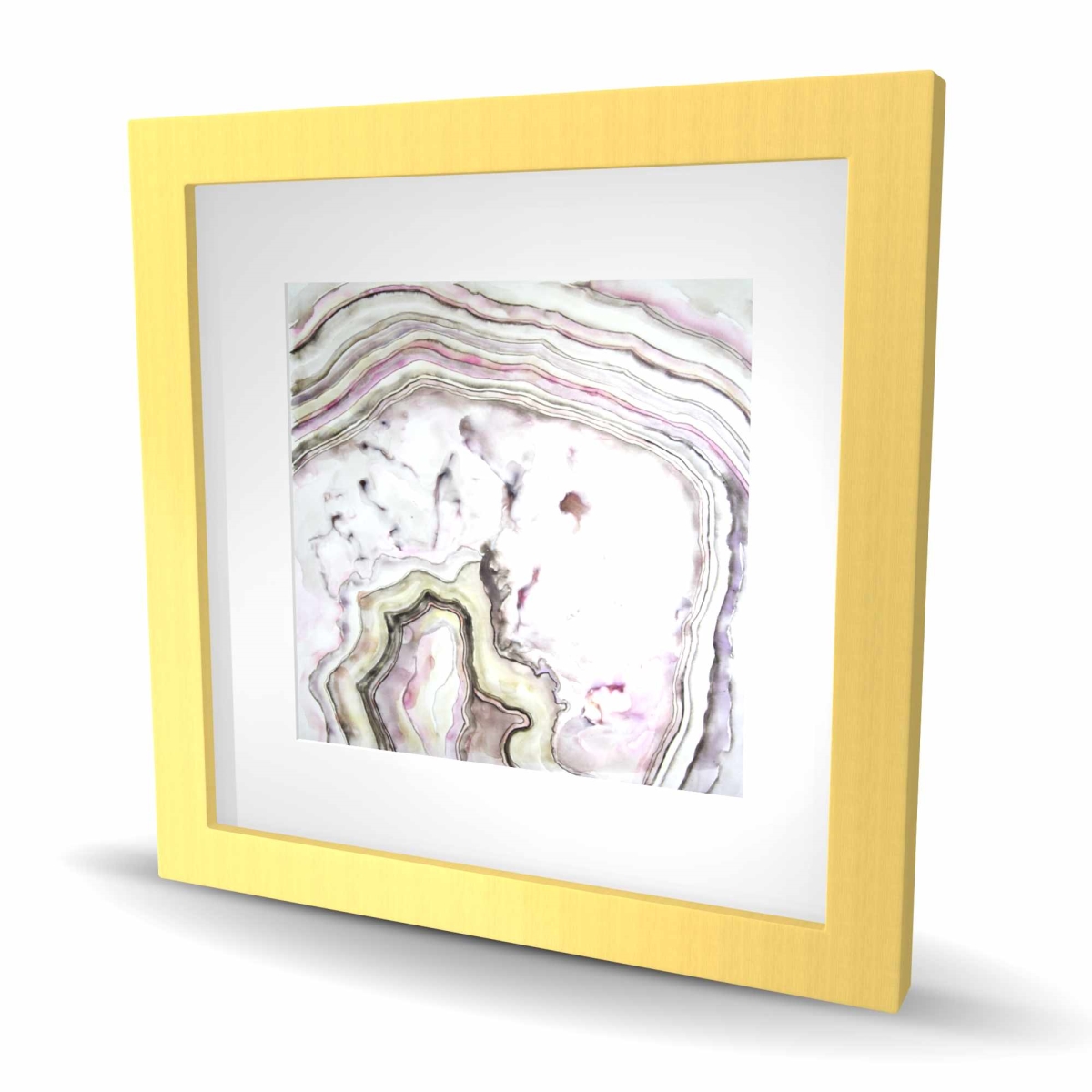 C1FM1616M3GFO3 16 x 16 in. Agate Spiritual Pattern Framed Matted Print Wall Art - Home Decor